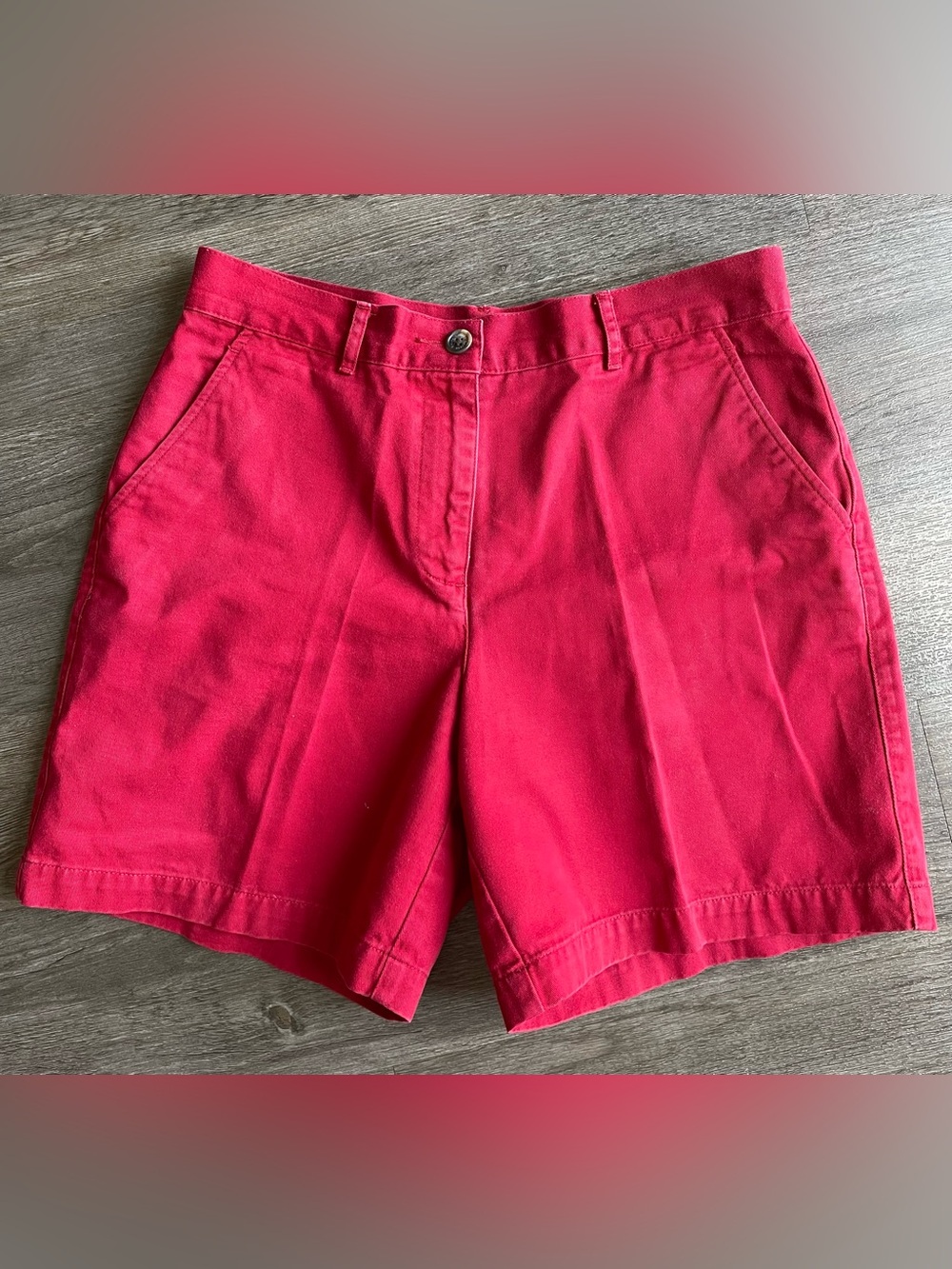 Lauren Ralph Lauren Bermuda Shorts Womens 6 Red Cotton Classic Preppy Old Money